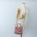 Miu Miu Matelasse Hand Bag Leather 2way Pink Silver Auth 167689A-32