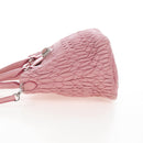 Miu Miu Matelasse Hand Bag Leather 2way Pink Silver Auth 167689A-3