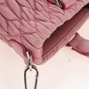 Miu Miu Matelasse Hand Bag Leather 2way Pink Silver Auth 167689A-16