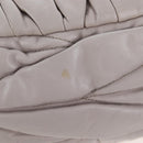 Miu Miu Matelasse Hand Bag Leather 2way Gray Gold Auth 167690M-14