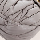 Miu Miu Matelasse Hand Bag Leather 2way Gray Gold Auth 167690M-16