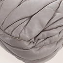 Miu Miu Matelasse Hand Bag Leather 2way Gray Gold Auth 167690M-18