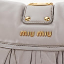 Miu Miu Matelasse Hand Bag Leather 2way Gray Gold Auth 167690M-19