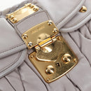Miu Miu Matelasse Hand Bag Leather 2way Gray Gold Auth 167690M-21
