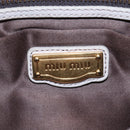 Miu Miu Matelasse Hand Bag Leather 2way Gray Gold Auth 167690M-26