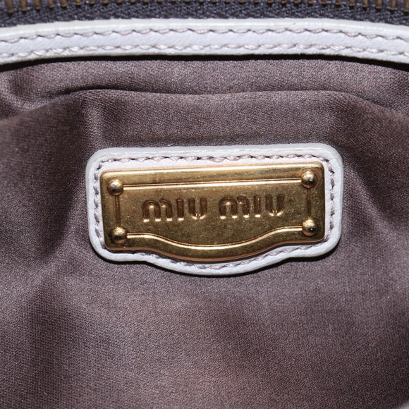 Miu Miu Matelasse Hand Bag Leather 2way Gray Gold Auth 167690M