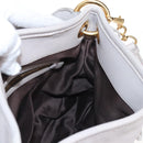 Miu Miu Matelasse Hand Bag Leather 2way Gray Gold Auth 167690M-29