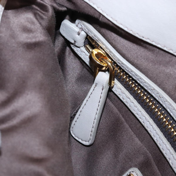 Miu Miu Matelasse Hand Bag Leather 2way Gray Gold Auth 167690M