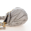 Miu Miu Matelasse Hand Bag Leather 2way Gray Gold Auth 167690M-4