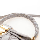 Miu Miu Matelasse Hand Bag Leather 2way Gray Gold Auth 167690M-8