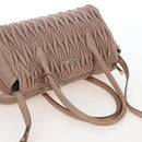Miu Miu Matelasse Hand Bag Leather 2way Pink Silver Auth 167692A-11