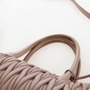 Miu Miu Matelasse Hand Bag Leather 2way Pink Silver Auth 167692A-13