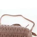 Miu Miu Matelasse Hand Bag Leather 2way Pink Silver Auth 167692A-18