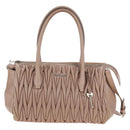 Miu Miu Matelasse Hand Bag Leather 2way Pink Silver Auth 167692A-2
