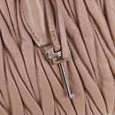 Miu Miu Matelasse Hand Bag Leather 2way Pink Silver Auth 167692A-24