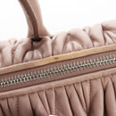 Miu Miu Matelasse Hand Bag Leather 2way Pink Silver Auth 167692A-26