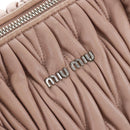 Miu Miu Matelasse Hand Bag Leather 2way Pink Silver Auth 167692A-27