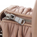 Miu Miu Matelasse Hand Bag Leather 2way Pink Silver Auth 167692A-28