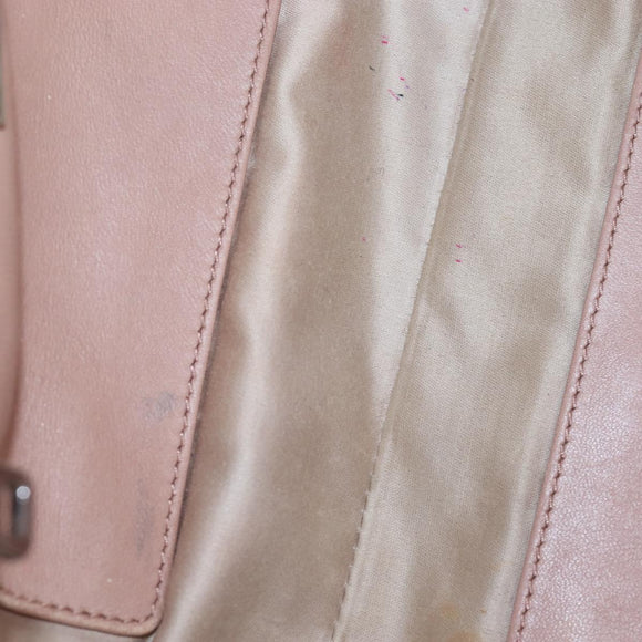 Miu Miu Matelasse Hand Bag Leather 2way Pink Silver Auth 167692A