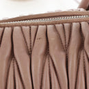 Miu Miu Matelasse Hand Bag Leather 2way Pink Silver Auth 167692A-5