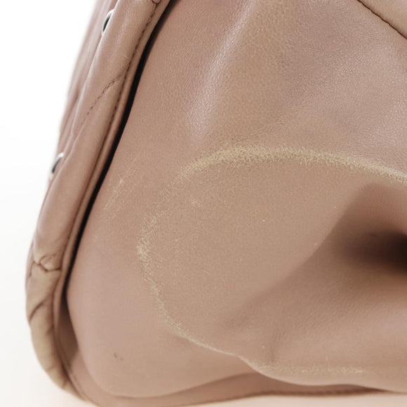Miu Miu Matelasse Hand Bag Leather 2way Pink Silver Auth 167692A