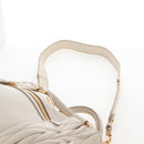 Miu Miu Matelasse Hand Bag Leather 2way White Gold Auth 167694M-16