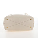 Miu Miu Matelasse Hand Bag Leather 2way White Gold Auth 167694M-5