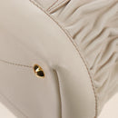 Miu Miu Matelasse Hand Bag Leather 2way White Gold Auth 167694M-20
