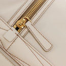 Miu Miu Matelasse Hand Bag Leather 2way White Gold Auth 167694M-21