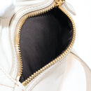 Miu Miu Matelasse Hand Bag Leather 2way White Gold Auth 167694M-22