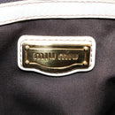 Miu Miu Matelasse Hand Bag Leather 2way White Gold Auth 167694M-24