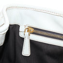 Miu Miu Matelasse Hand Bag Leather 2way White Gold Auth 167694M-27