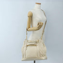 Miu Miu Matelasse Hand Bag Leather 2way White Gold Auth 167694M-29