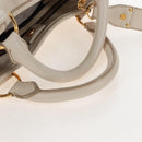 Miu Miu Matelasse Hand Bag Leather 2way White Gold Auth 167694M-8