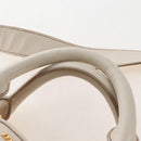 Miu Miu Matelasse Hand Bag Leather 2way White Gold Auth 167694M-14