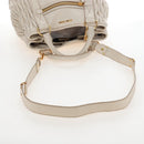 Miu Miu Matelasse Hand Bag Leather 2way White Gold Auth 167694M-9