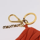 Miu Miu Sword Wallet Matelasse Charm Leather Orange Gold Tone Auth 167697M-15