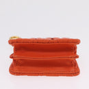 Miu Miu Sword Wallet Matelasse Charm Leather Orange Gold Tone Auth 167697M-7
