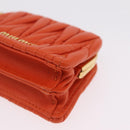 Miu Miu Sword Wallet Matelasse Charm Leather Orange Gold Tone Auth 167697M-17