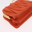 Miu Miu Sword Wallet Matelasse Charm Leather Orange Gold Tone Auth 167697M-18