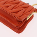 Miu Miu Sword Wallet Matelasse Charm Leather Orange Gold Tone Auth 167697M-19