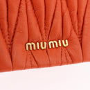 Miu Miu Sword Wallet Matelasse Charm Leather Orange Gold Tone Auth 167697M-21