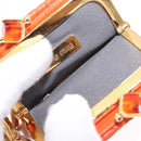 Miu Miu Sword Wallet Matelasse Charm Leather Orange Gold Tone Auth 167697M-10