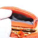 Miu Miu Sword Wallet Matelasse Charm Leather Orange Gold Tone Auth 167697M-23