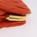Miu Miu Sword Wallet Matelasse Charm Leather Orange Gold Tone Auth 167697M-4