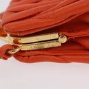 Miu Miu Sword Wallet Matelasse Charm Leather Orange Gold Tone Auth 167697M-6