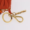 Miu Miu Sword Wallet Matelasse Charm Leather Orange Gold Tone Auth 167697M-14
