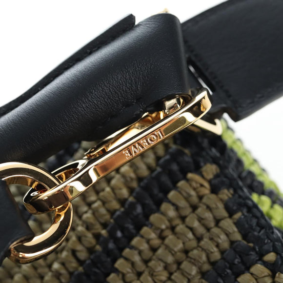 LOEWE Puzzle Bag Small Hand Bag Leather Green Gold Tone Auth 167700SM