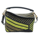 LOEWE Puzzle Bag Small Hand Bag Leather Green Gold Tone Auth 167700SM-2