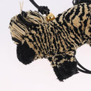LOEWE Zebra Motif Bag Charm Leather Black Beige Auth 167701SAM-3